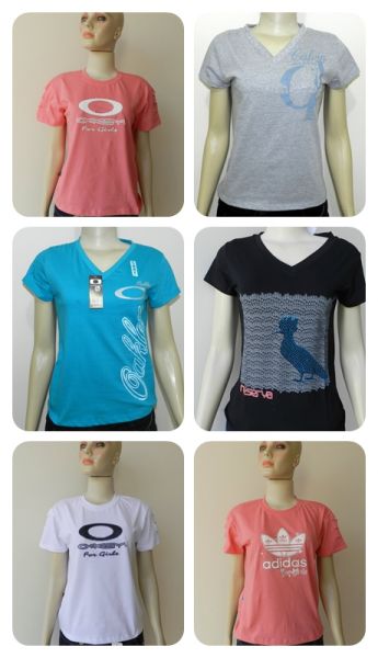 GMSHOP - KIT 30 CAMISETAS BABY LOOK FEMININA DE MARCAS